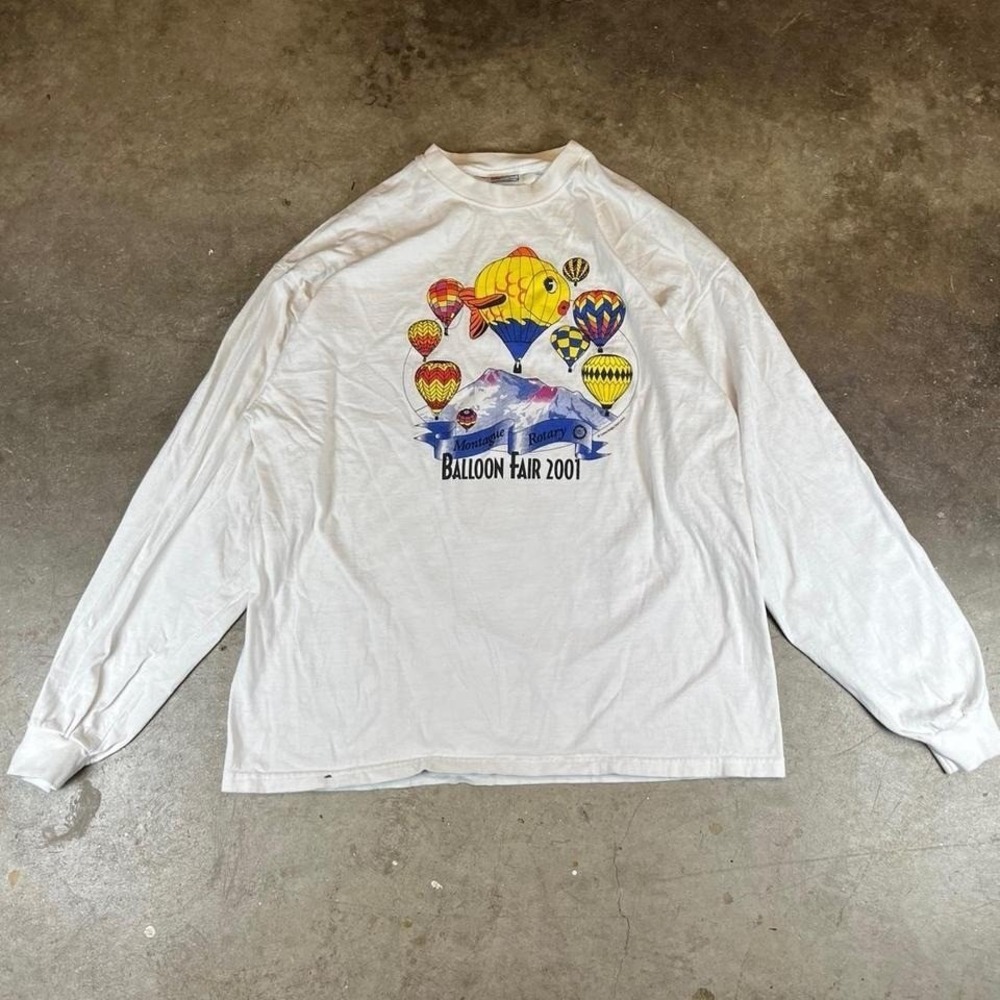 2001 Montague Balloon Fair white long sleeve shirt Men's Size XL